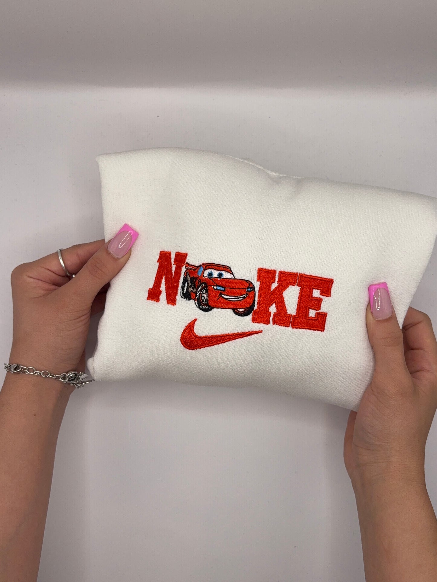 Red Cars Embroidered Crewneck