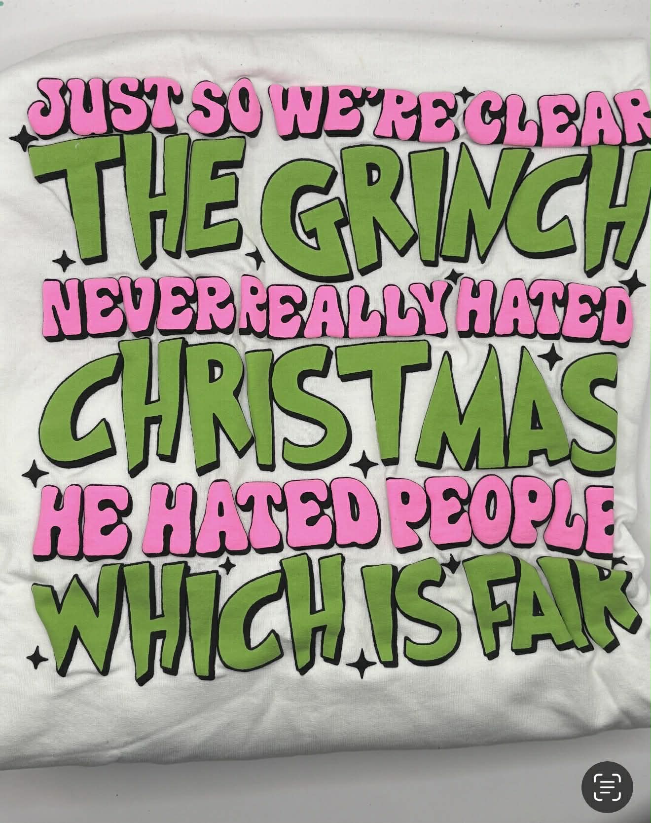 Grinch Pink Puff Print Crewneck