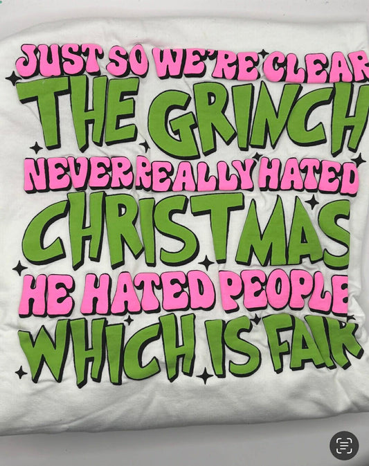 Grinch Pink Puff Print Crewneck