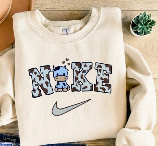 Moo Embroidered Crewneck