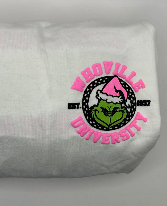 Grinch Pink Puff Print Crewneck