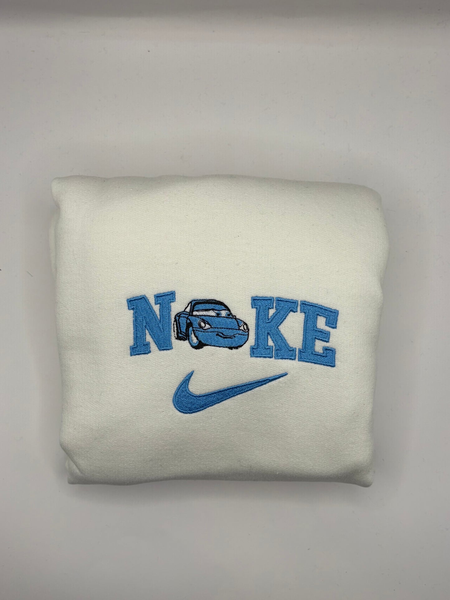 Blue Cars Embroidered Crewneck